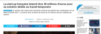 L’Usine digitale : La start-up française Iziwork lève 35 millions d’euros pour sa solution dédiée au travail temporaire