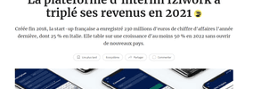 Les Echos : La plateforme d’intérim Iziwork a triplé ses revenus en 2021