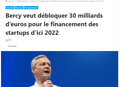 30M€ pour le financement des startups d’ici 2022
